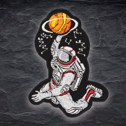 NBA Space Astronaut Handgemachter gestickter Aufbügel- / Klettaufnäher